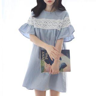 Lace-panel Shift Dress