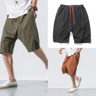 Plain Drawstring Beach Shorts