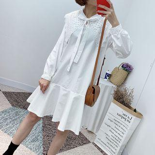 Lace Collar Long-sleeve Dress