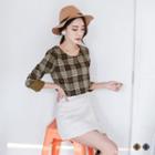 Checked Long-sleeve Top
