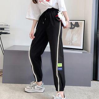 Reflective Trim Cropped Sweatpants