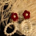Flower Velvet Drop Earring