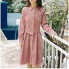 Set: Corduroy Midi Shirt Dress + Strappy Top