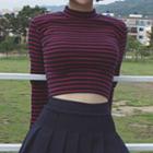 Striped Cropped Long-sleeve T-shirt Stripe - One Size