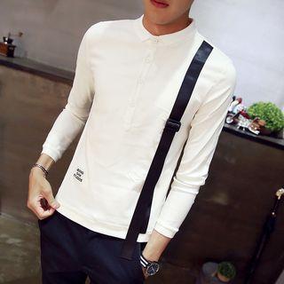 Belt Applique Half Placket Shirt