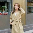 Capelet Double-breasted Trench Coat With Sash