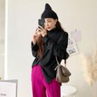 Turtle-neck Neon Loose-fit Top