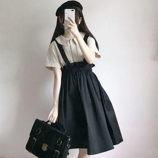 Short-sleeve Blouse / A-line Jumper Skirt