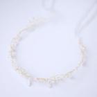 Bridal Beaded Floral Headband Light Gold - One Size