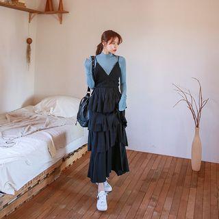 Long Tiered Cotton Skirt