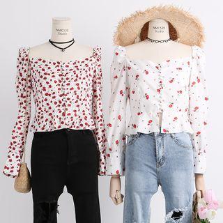 Boatneck Floral Shirt