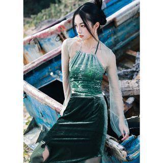 Set: Print Camisole Top + Light Jacket