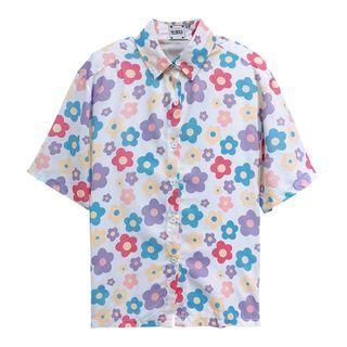 Flower Print Shirt / Short-sleeve Shirt