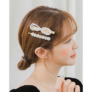 Faux-pearl Hair Clip & Pin Set One Size