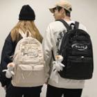 Lettering Mesh Panel Backpack / Bag Charm / Set