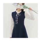 Tie-front Color-block Minidress