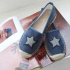 Star-embroidered Espadrille Flats