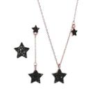 Set: Rhinestone Star Pendant Necklace + Dangle Earring