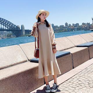 Midi Mermaid Polo Sweatshirt Dress