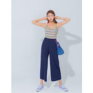 Plus Size Textured Wide-leg Pants