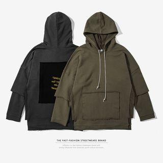 Patch-back Mock Two-piece Hooded Top