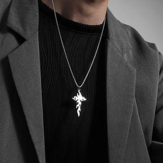 Flame Cross Pendant Stainless Steel Necklace