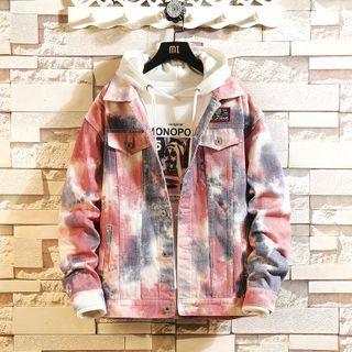 Tie-dye Print Button-up Jacket