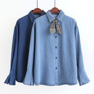 Flared-cuff Denim Shirt