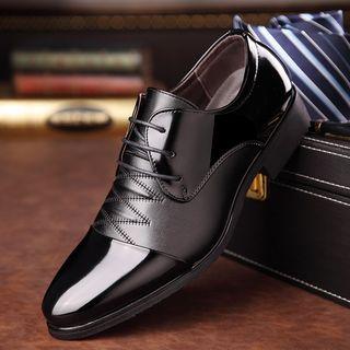 Panel Faux Leather Oxfords
