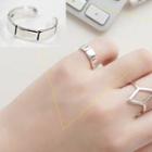 925 Sterling Silver Open Ring Adjustable - 925 Sterling Silver - Silver - One Size