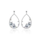 Simple And Elegant Geometric Water Drop-shaped Cubic Zirconia Earrings Silver - One Size