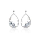 Simple And Elegant Geometric Water Drop-shaped Cubic Zirconia Earrings Silver - One Size