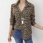 Dual-pocket Leopard Shirt