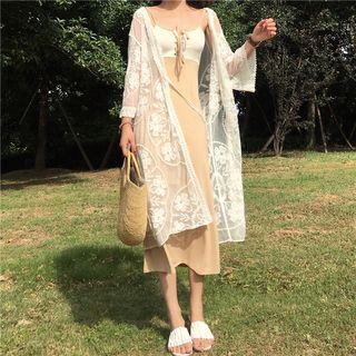 Lace Long Light Jacket White - One Size