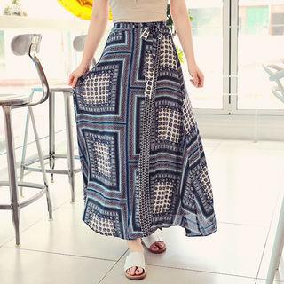 Flare Pattern Long Skirt