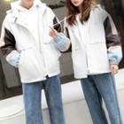 Couple Matching Hooded Padded Coat / Wide Leg Jeans