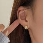 Polished Alloy Open Hoop Earring 1 Pair - Silver Needle Stud Earrings - Gold - One Size