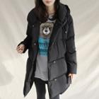 Hooded Snap-button Padded Jacket