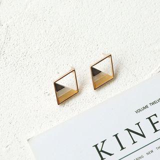 Color Panel Rhombus Earring