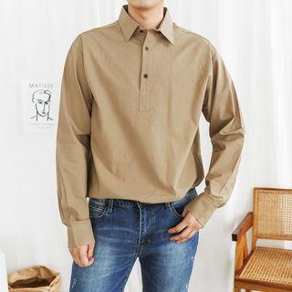 Plus Size Half-placket Shirt