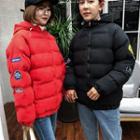 Couple Matching Applique Hooded Padded Coat