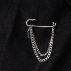 Stainless Steel Safety Pin & Chain Brooch As Shown In Figure - One Size