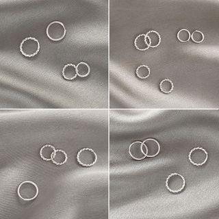 Polished / Ribbed Alloy Hoop Earring
