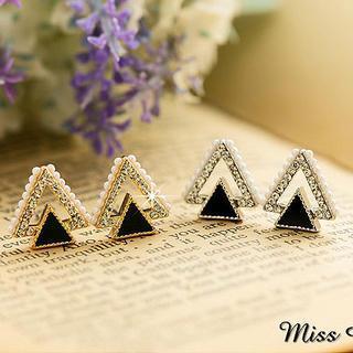 Rhinestone Triangle Stud Earrings