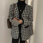 Houndstooth Button Jacket Houndstooth Jacket - Black & White - One Size