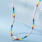 Smiley Sterling Silver Bead Necklace S925silver Necklace - Silver - One Size