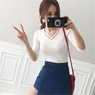 Strappy-front Knit Top