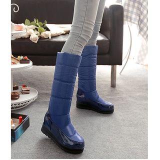 Faux Suede Hidden Wedge Snow Boots