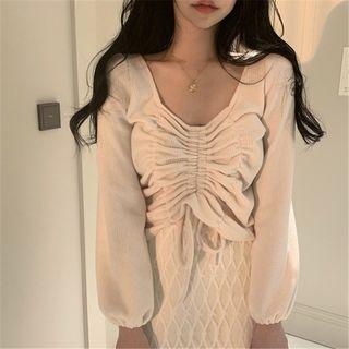 Square Neck Top As Shown In Figure - One Size