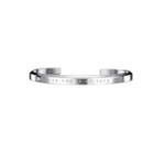 Fashion Simple Geometric Round Opening 316l Stainless Steel Bangle With White Cubic Zirconia Silver - One Size